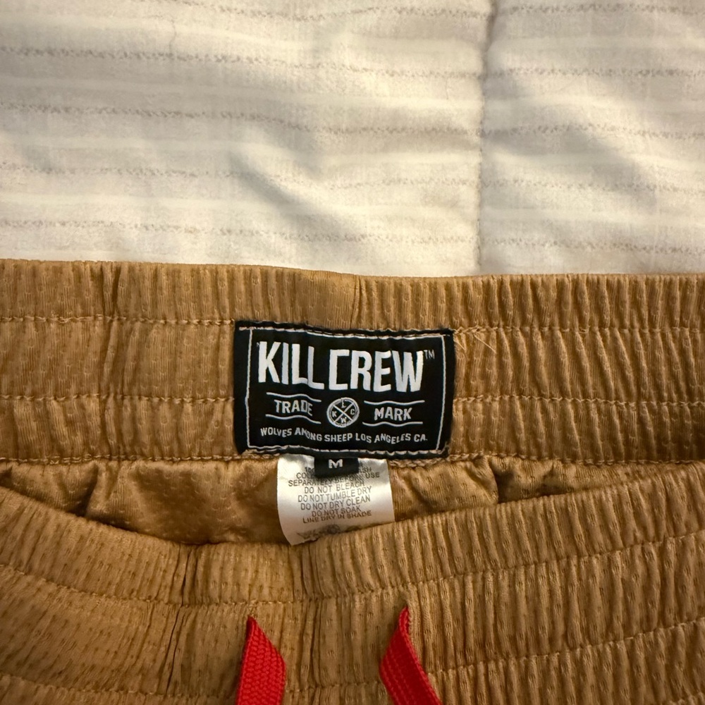 Kill Crew Tan and Red Athletic Shorts - Picture 2 of 3